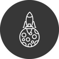 Moon Landing Line Inverted Icon Design vector