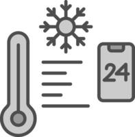 temperatura controlar línea lleno escala de grises icono diseño vector