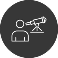 Astronomer Line Inverted Icon Design vector