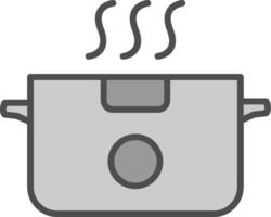 Boiling Line Filled Greyscale Icon Design vector