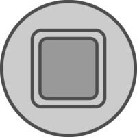 Stop Button Line Filled Greyscale Icon Design vector