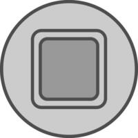 Stop Button Line Filled Greyscale Icon Design vector