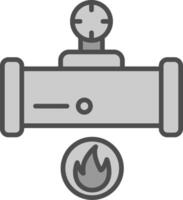 Gas Line Filled Greyscale Icon Design vector