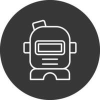 Astronaut Helmet Line Inverted Icon Design vector