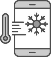 Thermostat Line Filled Greyscale Icon Design vector