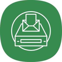 Project Inbox Line Curve Icon Design vector