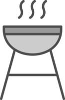 parrilla línea lleno escala de grises icono diseño vector