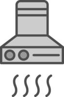 Extractor Hood Line Filled Greyscale Icon Design vector