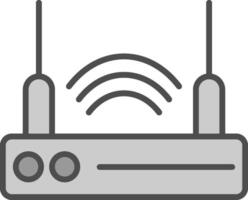 Router Device Line Filled Greyscale Icon Design vector