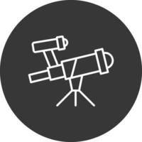 Telescope Line Inverted Icon Design vector