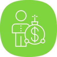 Debt Problems Line Curve Icon Design vector