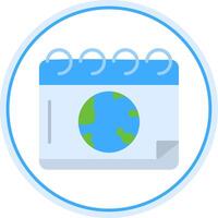 Earth Day Flat Circle Icon vector