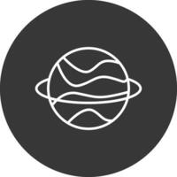 Planet Line Inverted Icon Design vector