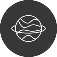 Planet Line Inverted Icon Design vector