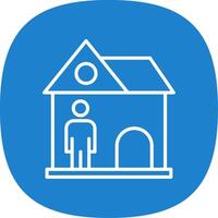 Landlord Line Curve Icon Design vector
