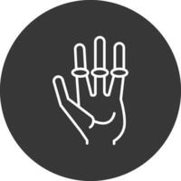 Alien Hand Line Inverted Icon Design vector