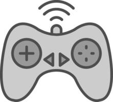 controlador línea lleno escala de grises icono diseño vector