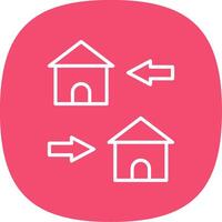 Change Of Housing Line Curve Icon Design vector