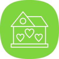 Dream House Line Curve Icon Design vector