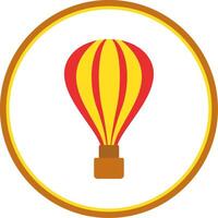 Hot Air Balloon Flat Circle Icon vector