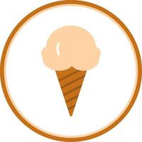 Ice Cream Flat Circle Icon vector