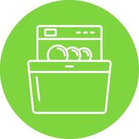 Dish Washing Multi Color Circle Icon vector