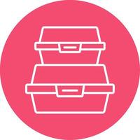 Food Container Multi Color Circle Icon vector
