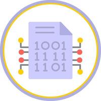 Encryption Data Flat Circle Icon vector