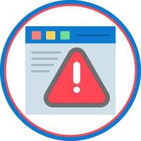 Warning Browser Flat Circle Icon vector