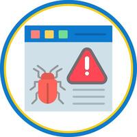 Virus Warning Flat Circle Icon vector