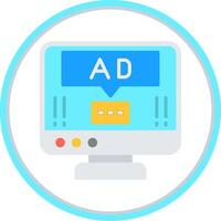 Ad Pop Up Flat Circle Icon vector