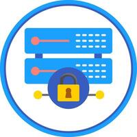 Data Protection Flat Circle Icon vector
