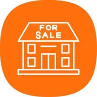 Home For Sale Line Curve Icon Design vector