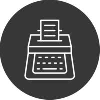 Typewriter Line Inverted Icon Design vector