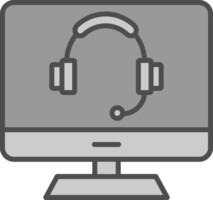 Computer Line Filled Greyscale Icon Design vector