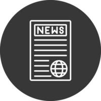 News Report Line Inverted Icon Design vector