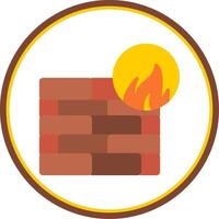 Firewall Flat Circle Icon vector