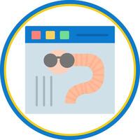 Worms Flat Circle Icon vector