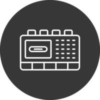 Tape Recorder Line Inverted Icon Design vector