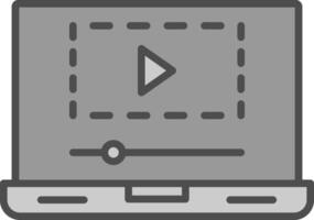 Laptop Line Filled Greyscale Icon Design vector