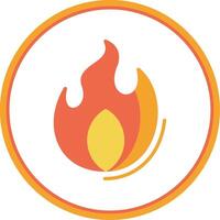 Burn Flat Circle Icon vector