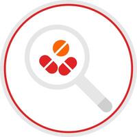 Search For Drugs Flat Circle Icon vector