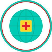 Global Medical Service Flat Circle Icon vector