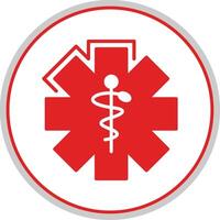 Caduceus Flat Circle Icon vector