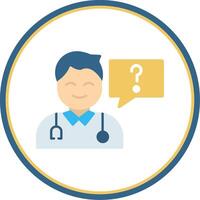 Health Question Flat Circle Icon vector
