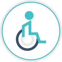 Handicaped Patient Flat Circle Icon vector