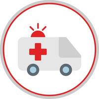 Ambulance Flat Circle Icon vector
