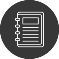 Take Note Line Inverted Icon Design vector