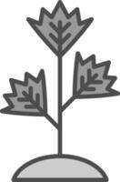 Parsley Line Filled Greyscale Icon Design vector