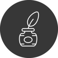 pluma bolígrafo línea invertido icono diseño vector